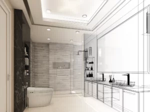 Image 3D d'une salle de bain